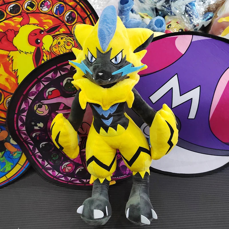 70cm Pokemon Lucario Large Plush Toys Greninja Zeraora Cinderace Glaceon Stuffed Giant Pokémon Eevee Anime Kids Christmas Gift