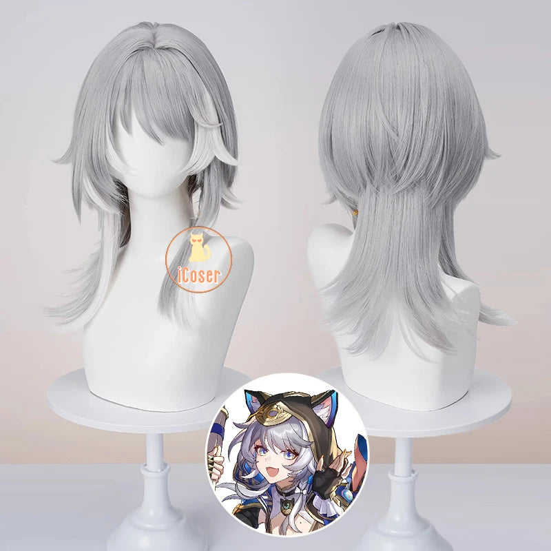 iCoser Honkai Star Rail Cipher Cosplay Costume Wig Bodysuit Uniform Cifera Tail Halloween Party for Women Girls Festival Props