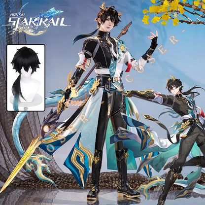 Honkai Star Rail Dan Heng Cosplay Costume Wig Permansor Terrae Uniform New Skin Outfit Headwear Halloween Party for Women Men