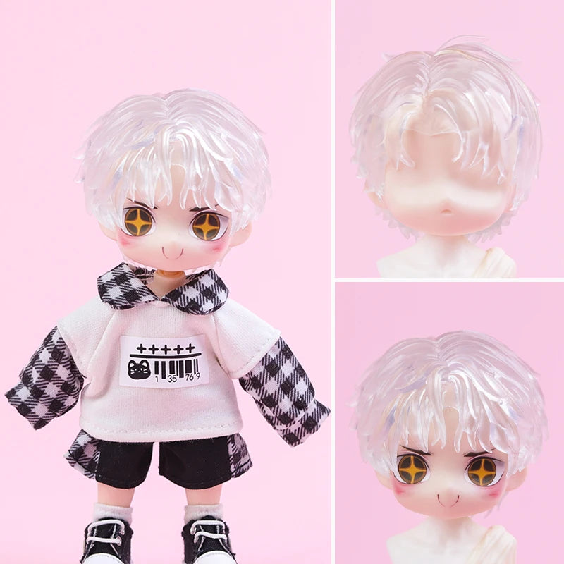 OB11 Transparent Parts Head Shell replacement Korean style Plastic Hair Transparent Replacement Doll Hair Head Mold For Obitsu11