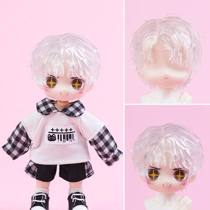OB11 Transparent Parts Head Shell replacement Korean style Plastic Hair Transparent Replacement Doll Hair Head Mold For Obitsu11