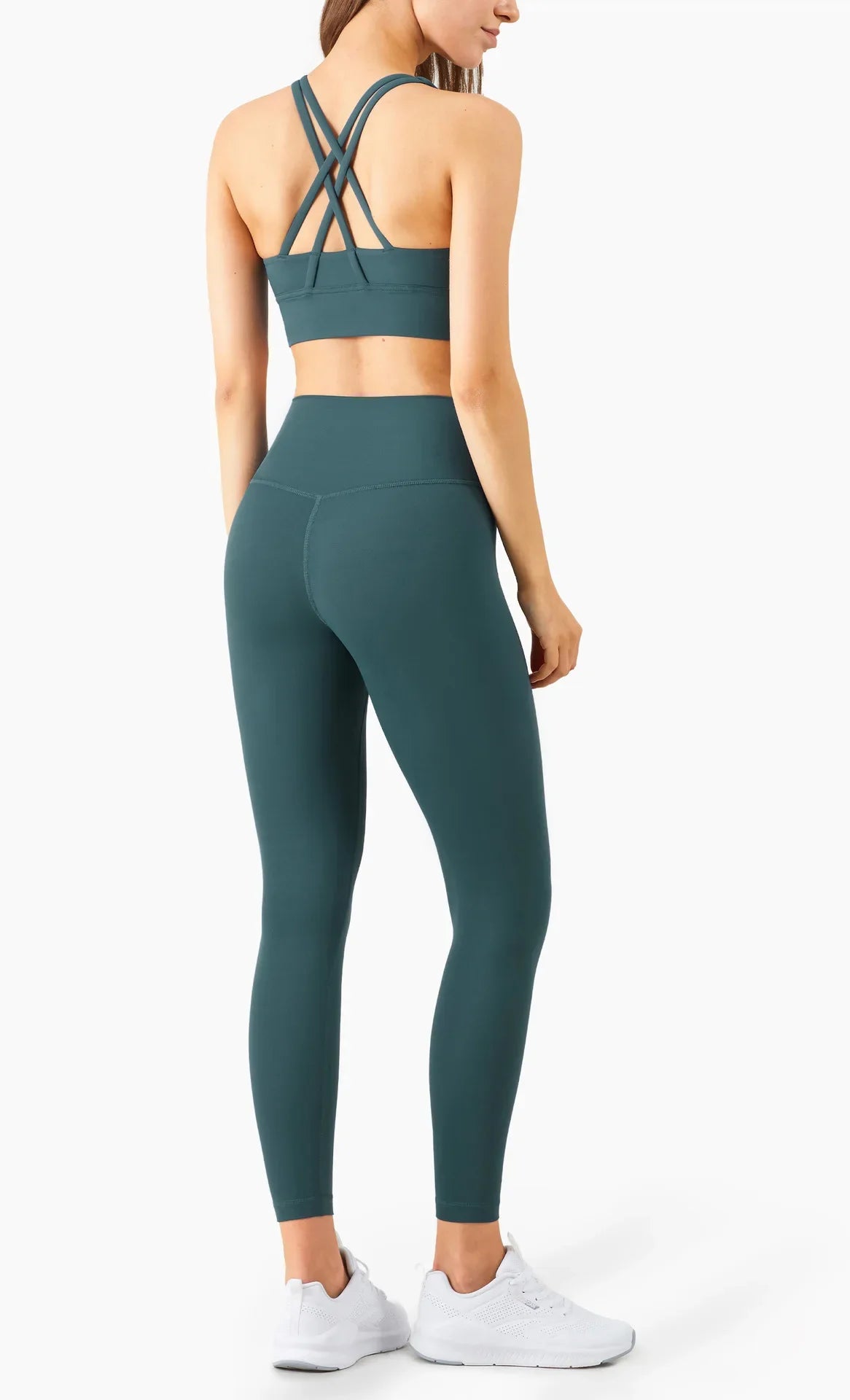 Women’s 2 Piece Yoga Set Sleeveless Cross Back Sports Bra and Leggings Athletic Tracksuit Pilates Fitness