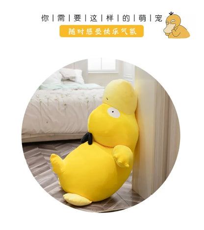 Super Big Size 100cm Pokemon Psyduck Plush Toy Soft Yellow Duck Doll Stuffed Animal Plush Toy Gift for Girlfriend Present Pillow