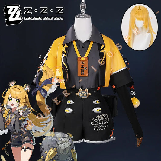 Zenless Zone Zero Ju Fufu Cosplay Costume Wig Uniform Jacket Shorts Pendant Yunkui Summit Halloween Party Women Girls Carnival