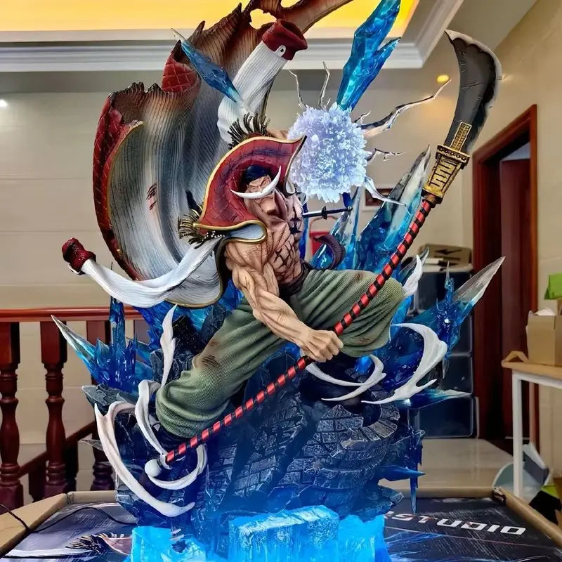 2025 38cm One Piece  Anime Figure Whitebeard Pirates Famous Naval Battle Scene Can Emit Light Peripheral Model Desktop Gift Toy