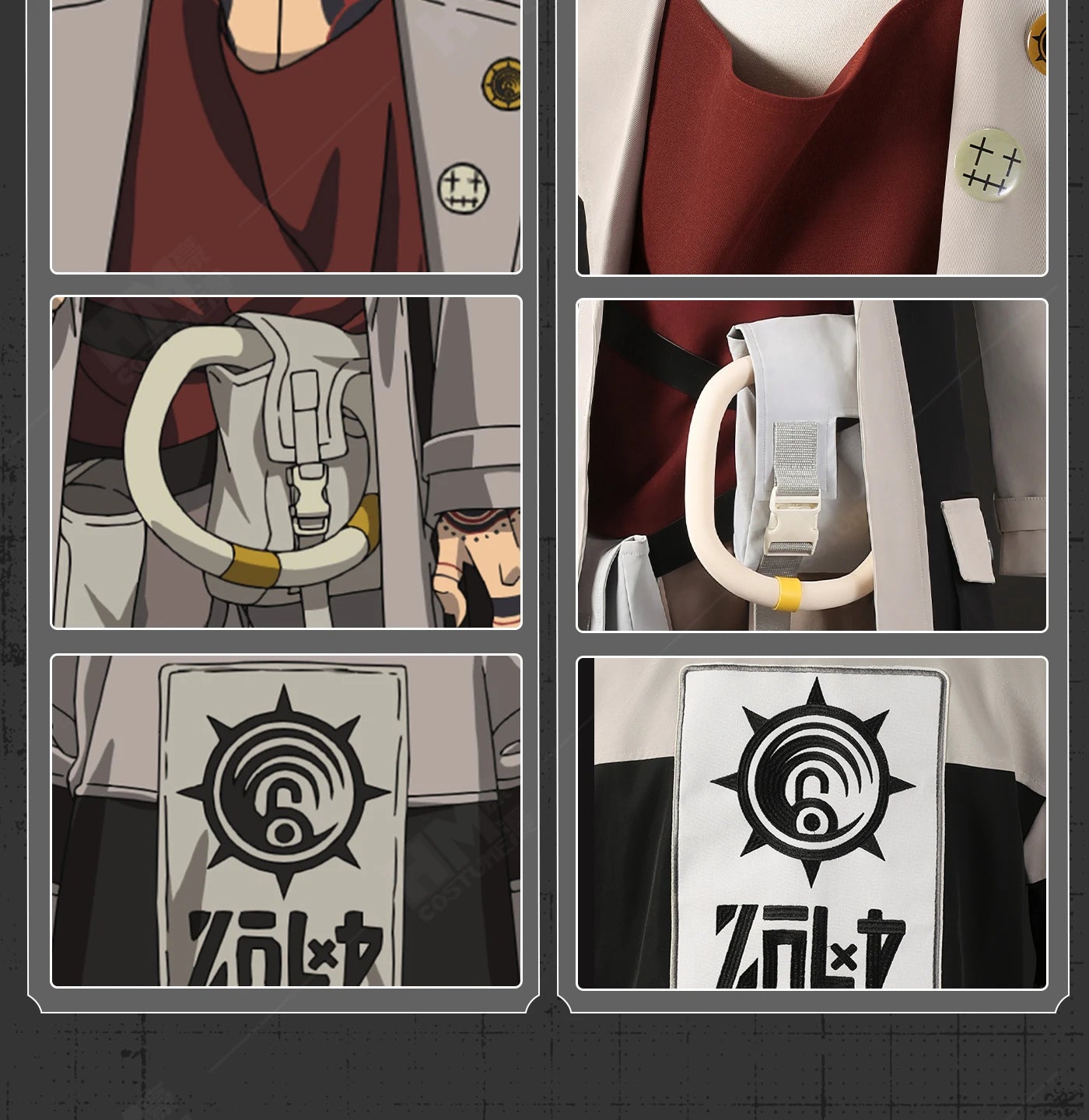 Anime Gachiakuta Enjin Cosplay Costume Wig Uniform Embroidery Earrings Badge Akuta Cleaners Halloween Party Women Men Role Play