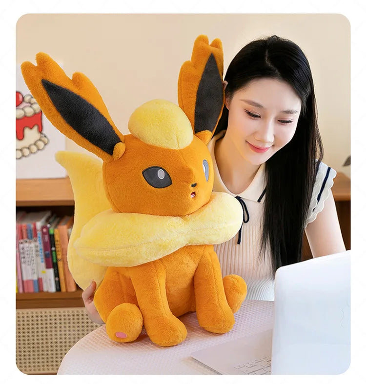 45/80cm Flareon Pokemon Plush Toys Large Anime Doll Cute Pillow Cartoon Giant Pokémon Plushie Stuffed Gift for Kids Christmas