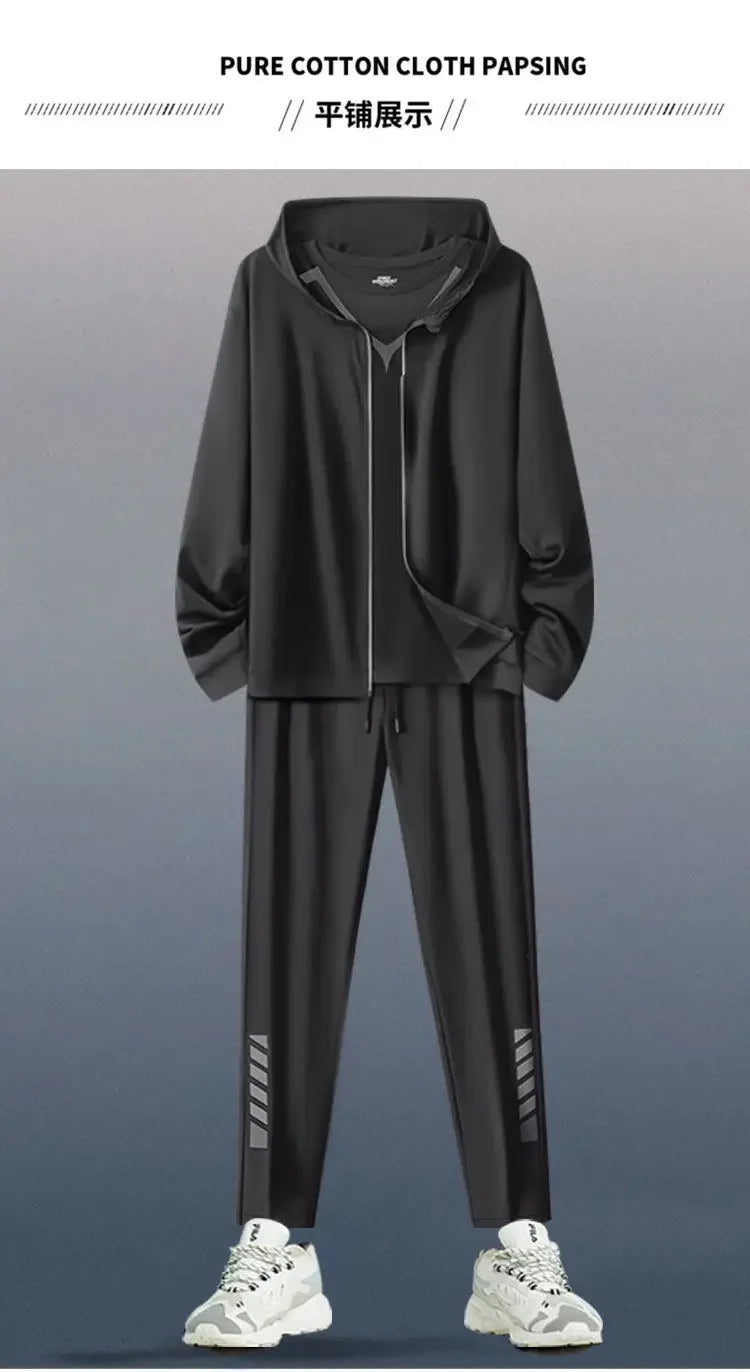 The Codex Men’s Sports Suit 2-3 Pcs Running Training Set Quick-Drying Fitness Jacket & Clothes Spring
