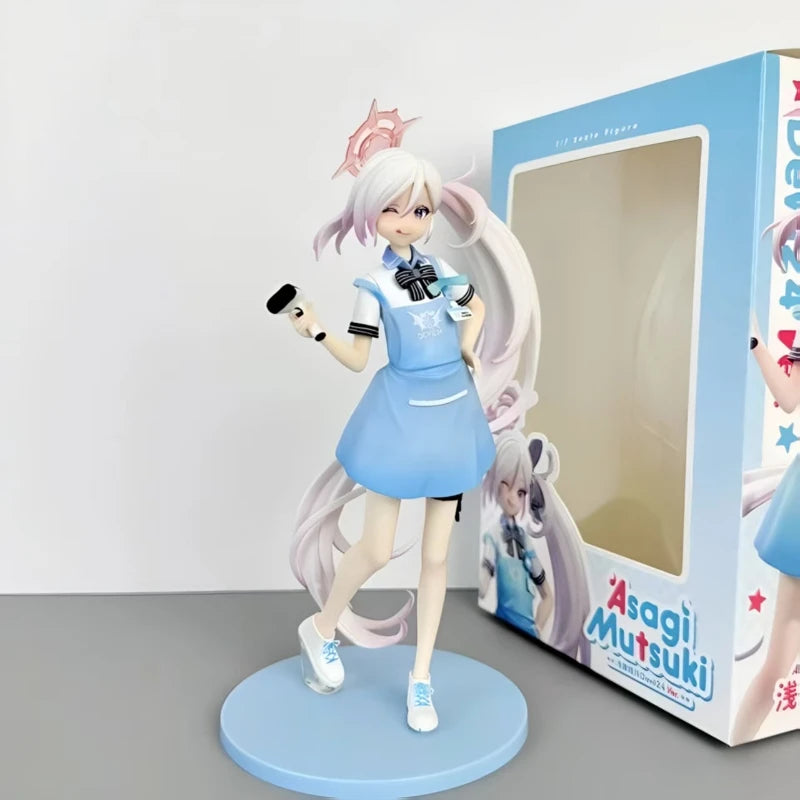 24cm Anime Blue Archive Figurine Mutsuki Cashier Action Figures PVC Cute Girl Statue Collection Model Peripheral Decor Toys Gift