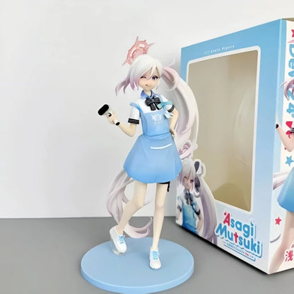 24cm Anime Blue Archive Figurine Mutsuki Cashier Action Figures PVC Cute Girl Statue Collection Model Peripheral Decor Toys Gift
