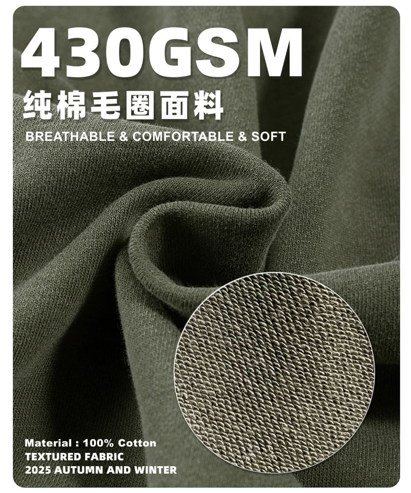 ZODF New Autumn Men's Washed Heavy Weight Cotton Hoodies Unisex Retro Fake 2 Peice 430gsm Loose Edge Hooded Pullovers HY1082