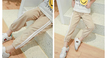 Boys Pants Girls Trousers Striped Boutique Spring Summer Fall Children Clothes Kids Pants Casual Toddler 3 to 4 5 6 7 8 9 Years