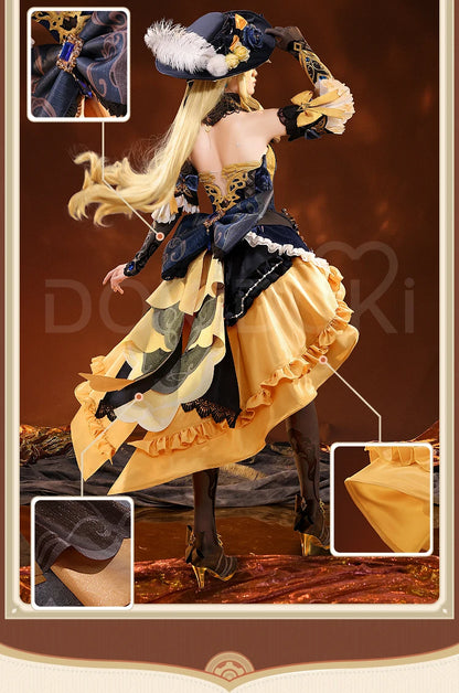 IN STOCK Navia Cosplay Costume Game Genshin Impact DokiDoki-SR Women Halloween Costume Metal Accessories Medieval Navia Wig