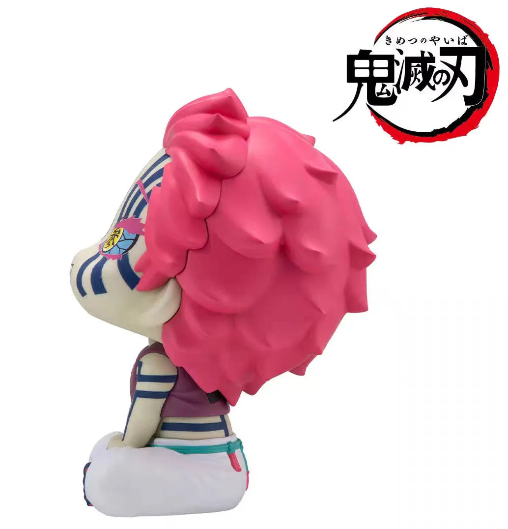 Demon Slayer Kimetsu No Yaiba Q Version Cute Upper Rank Three Akaza Head Movable Pvc Model Desktop Ornament Collection Fan Toy
