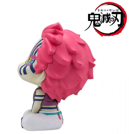 Demon Slayer Kimetsu No Yaiba Q Version Cute Upper Rank Three Akaza Head Movable Pvc Model Desktop Ornament Collection Fan Toy