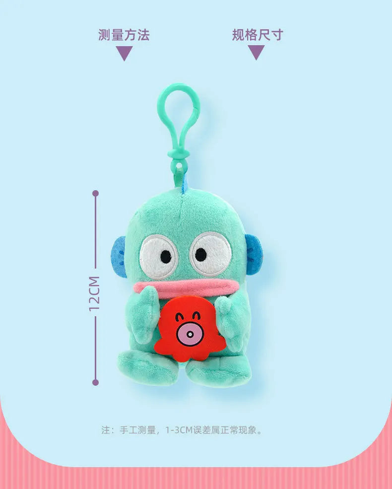 Sanrio Plushie Hangyodon Stuffed Plush Keychain Pendant Cartoon Doll Toys Soft PP Cotton Kawaii Bag Keyring Gifts For Girls Kids