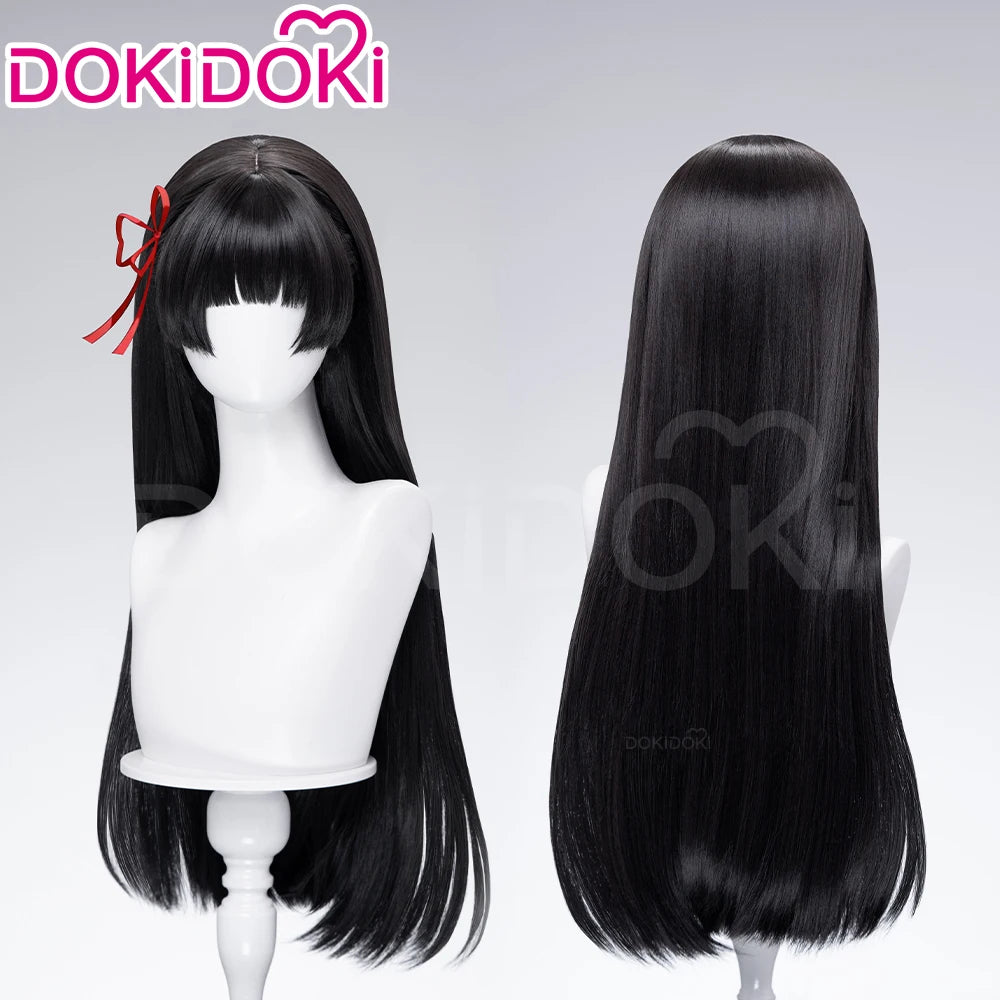 CHISA Cosplay Costume Game Wuthering Waves DokiDoki-SR Women Black JK Uniform Halloween CHISA Suit Coat Cosplay Wig