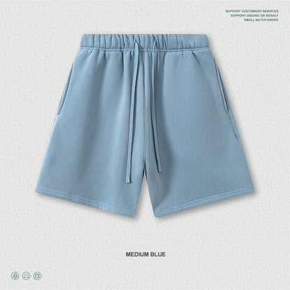 ZODF Trendy 2025 Autumn Winter Men Warm Soft Fleece Shorts Unisex Casual Hip Hop 345gsm Solid Shorts Brand Bottoms HY1173