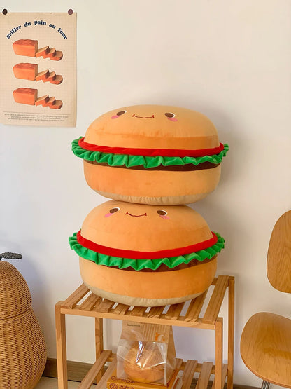 Comfortable Hamburger Seat Cushion Chair Sofa Back Cushion Thickened Sitting Cushion Floor Throw Pillow Room Decor Non-slip
