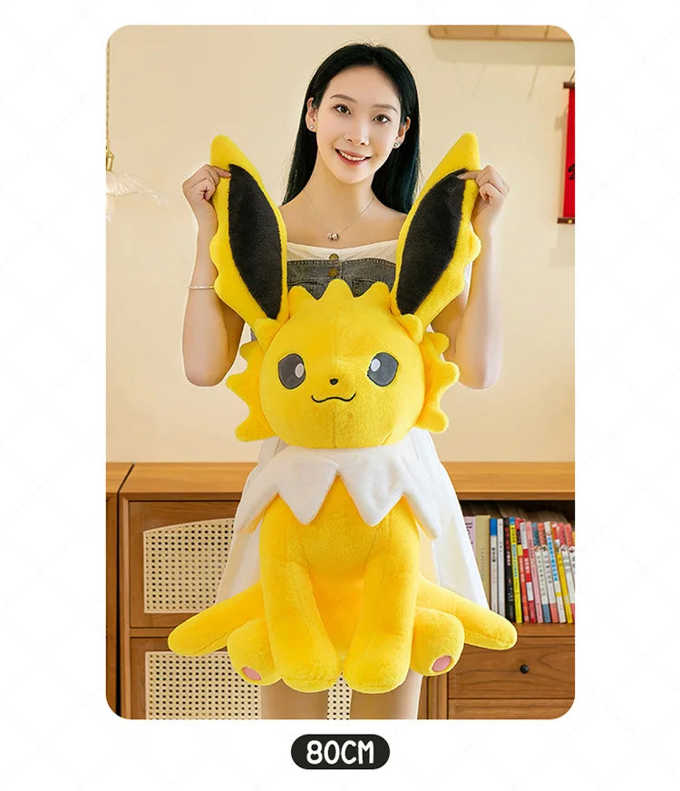 45/60/80CM Big Size Pokémon Jolteon Plushies ‌Vaporeon Cartoon Anime Stuffed Ornament Comfortable Soft Doll Children's Toy Gift