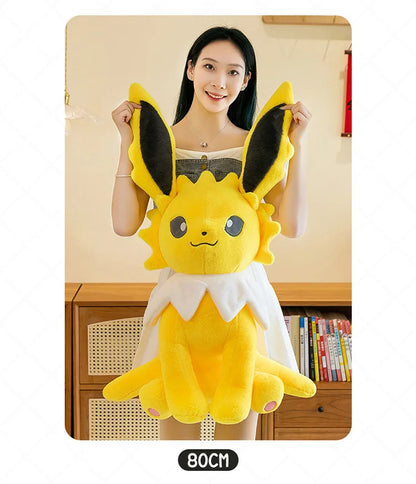 45/60/80CM Big Size Pokémon Jolteon Plushies ‌Vaporeon Cartoon Anime Stuffed Ornament Comfortable Soft Doll Children's Toy Gift