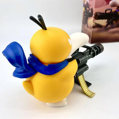 9-15cm Psyduck Anime Figure Gatling Gun Psyduck Action Figurine GK Collection Statue Model Car Ornament Desktop Decor Toys Gifts
