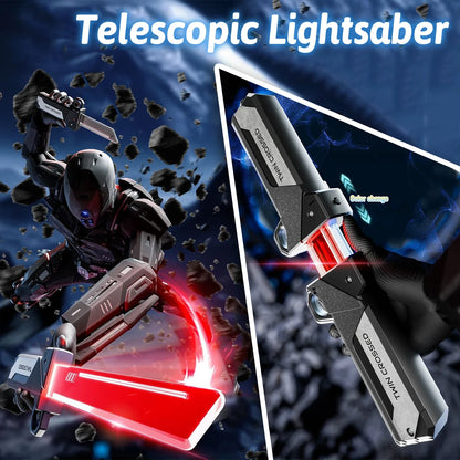Double-Bladed Lightsaber Toy with Light 2-in-1 Sword for Cosplay Role-Play Interactive Games Adults and Children