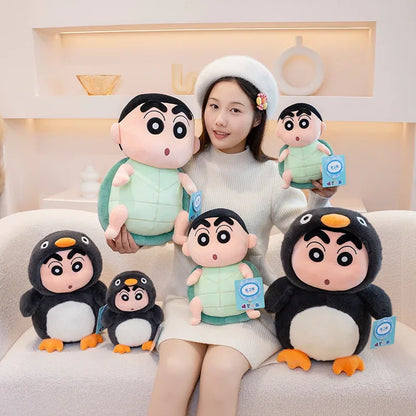 40cm Penguins Crayon Shin Chan Plush Toy Kawaii Tortoise Shin Chan Plushies Soothing Doll Cartoon Japanese Style Doll Gifts Gir