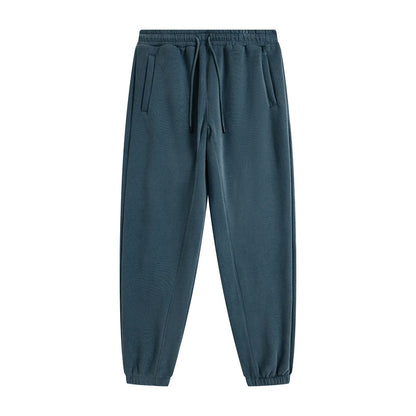 ZODF Unisex 345gsm Fleece Sweatpants Loose Fit Retro Hip Hop Winter Joggers HY0005 - Blue Green / M / China Mainland