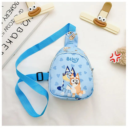 Bingo Friends Children'S Bag Cute Bluey Family Kids Chest Bag Kindergarten Cartoon Light Crossbody Bag Halloween Christmas Gift