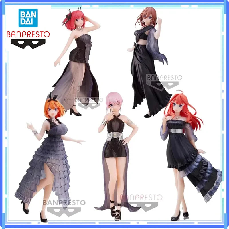 Bandai Original Banpresto The Quintessential Quintuplets Kyunties Nakano Ichika Nino Evening Dress Action Figure Model toys gift