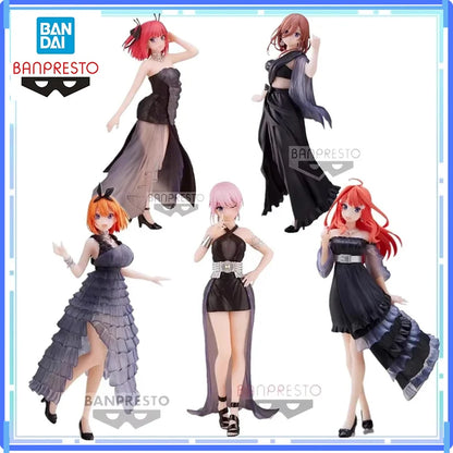 Bandai Original Banpresto The Quintessential Quintuplets Kyunties Nakano Ichika Nino Evening Dress Action Figure Model toys gift