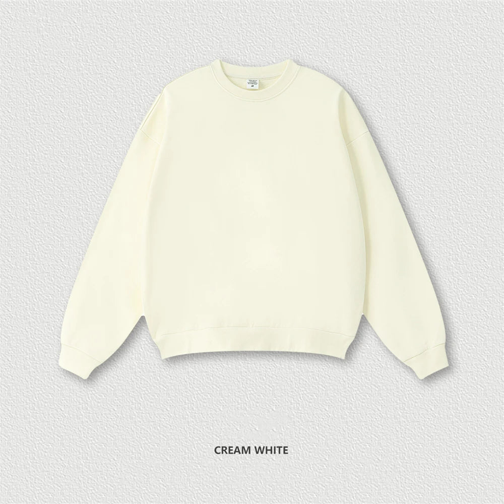 ZODF Fashion Autumn Men Solid 360gsm Sweatshirt Unisex Solid Loose Sport O Neck Pullovers Brand Clothes HY0938