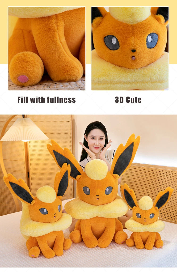 45/80cm Flareon Pokemon Plush Toys Large Anime Doll Cute Pillow Cartoon Giant Pokémon Plushie Stuffed Gift for Kids Christmas