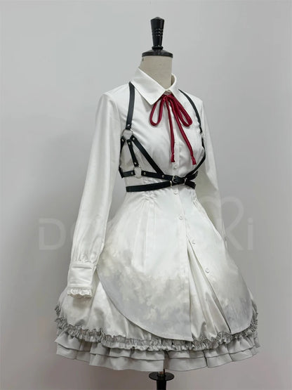IN STOCK Akiyamaa Mizuki Mikuu Cosplay Costume Game Cosplay【XS-2XL】DokiDoki-R Women White Lolita Dress Mizu5 Cosplay Plus Size