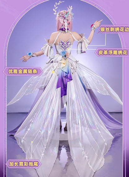 Honkai Star Rail Cyrene Cosplay Costume Wig Dress Headwear New Skin Outfit Elysia Amphoreus Halloween Party Women Girls Props