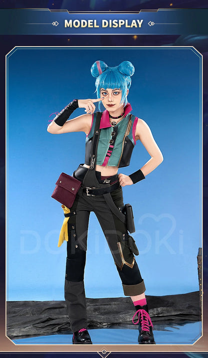 IN STOCK Jinxx Powderr Cosplay Costume Anime Cosplay【S-3XL】DokiDoki-SR Women Jinxx Powderr Vest Cosplay Plus Size