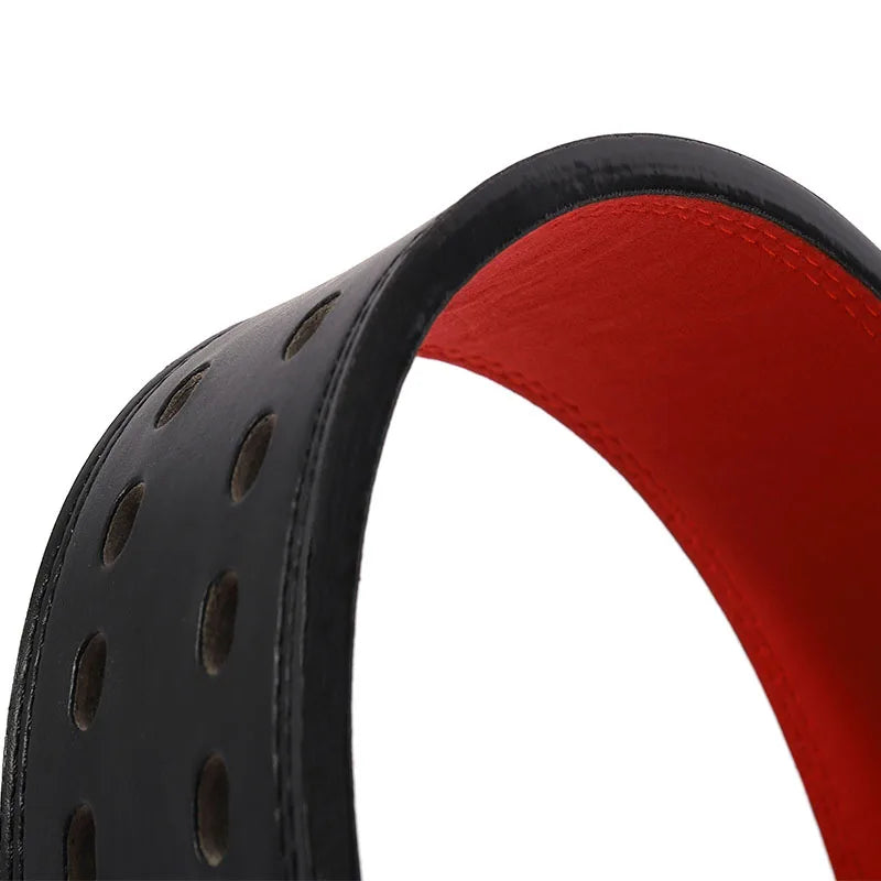 Weightlifting Belt Cowhide Leather Lever Buckle Waist Support for Powerlifting Squat Deadlift Gym Training