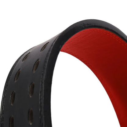 Weightlifting Belt Cowhide Leather Lever Buckle Waist Support for Powerlifting Squat Deadlift Gym Training