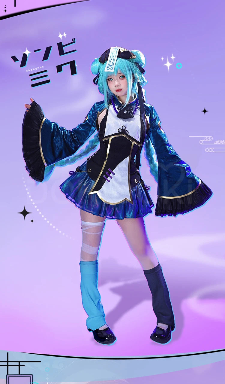 Mikuu Zombie Cosplay Costume DokiDoki-R Women Cute Zombie Dress Chinese Vampire Costume Mikku Halloween