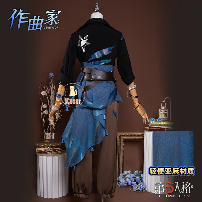 Identity V Clear Rationality Cosplay Costume Wig Composer Frederick Kreiburg Uniform Headwear Halloween for Women Men Carnival