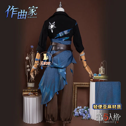 Identity V Clear Rationality Cosplay Costume Wig Composer Frederick Kreiburg Uniform Headwear Halloween for Women Men Carnival