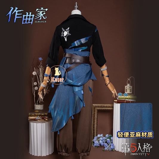 Identity V Clear Rationality Cosplay Costume Wig Composer Frederick Kreiburg Uniform Headwear Halloween for Women Men Carnival