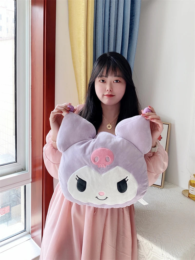 Sanrio Very Soft Kuromi Back Cushion Throw Pillow Sofa Bed Room Decor Comfortable Japanese Style Pillow Gifts Girl