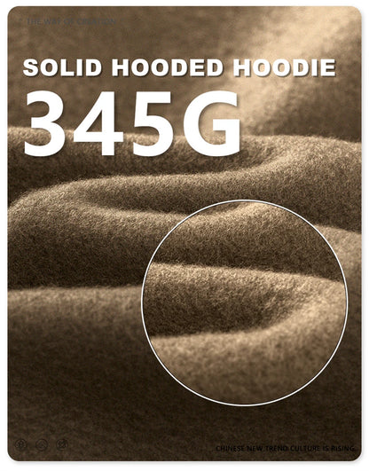 ZODF New 2024 Autumn Winter Men 345gsm Fleece Hoodies Unisex Women Relax Fit Warm Solid Hooded Pullovers Sweatshirts HY0863
