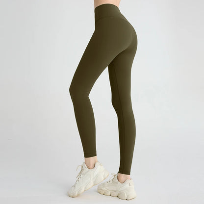 Summer Hot Sale Women’s High Waisted Hip Lifting Breathable Yoga Leggings for Running Cycling Fitness - Olive-Green / XL