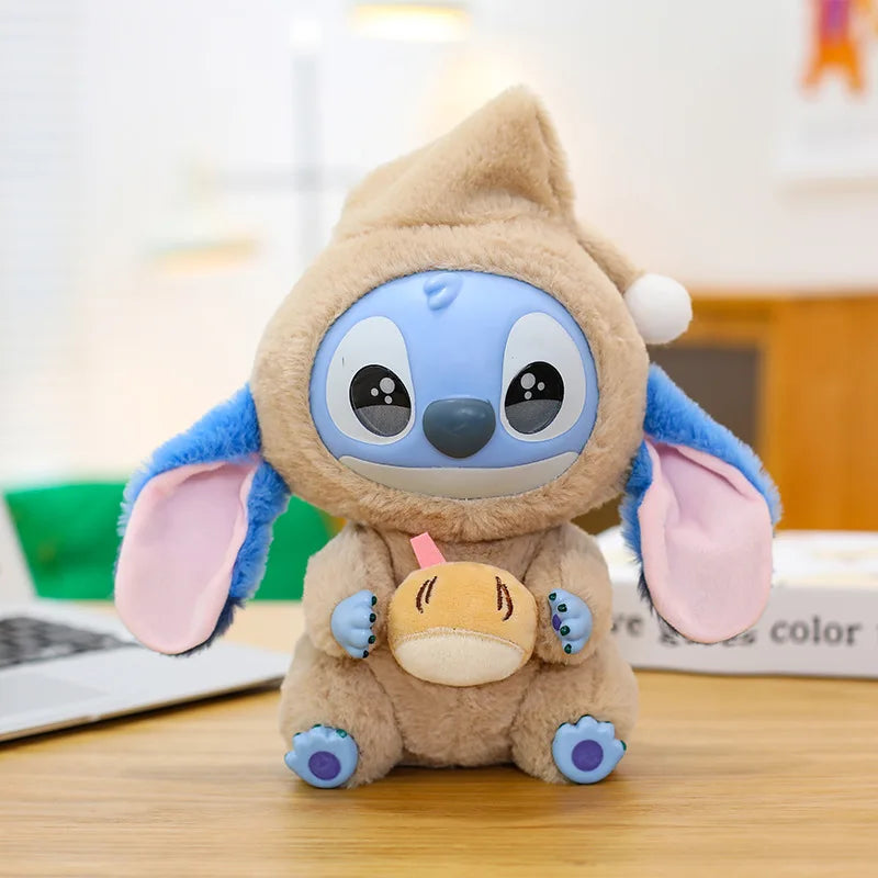 25cm Disney Lilo and Stitch Plush Toy Cartoon Anime Stuffed Kawaii Stich Key Chain Pendant Doll Plushie Kids Birthday Xmas Gifts