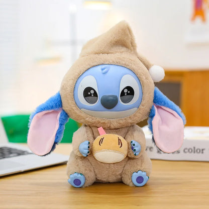 25cm Disney Lilo and Stitch Plush Toy Cartoon Anime Stuffed Kawaii Stich Key Chain Pendant Doll Plushie Kids Birthday Xmas Gifts