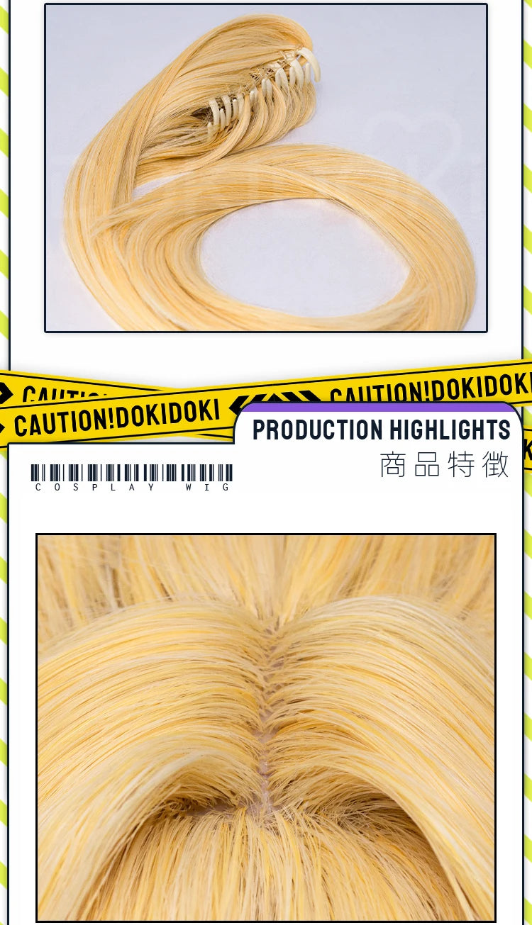 Trigger Wig Game Zenless Zone Zero DokiDoki ZZZ Trigger Cosplay Women 80cm Yellow Long Hair Free Wig Cap
