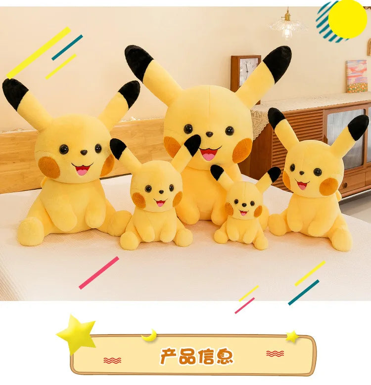 35-70CM Big Size Sitting Pikachu Plush Pokemon Cartoon Anime Peluche Kawaii Ornament Stuffed Animal Children's Toys Gifts
